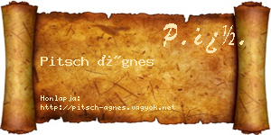 Pitsch Ágnes névjegykártya